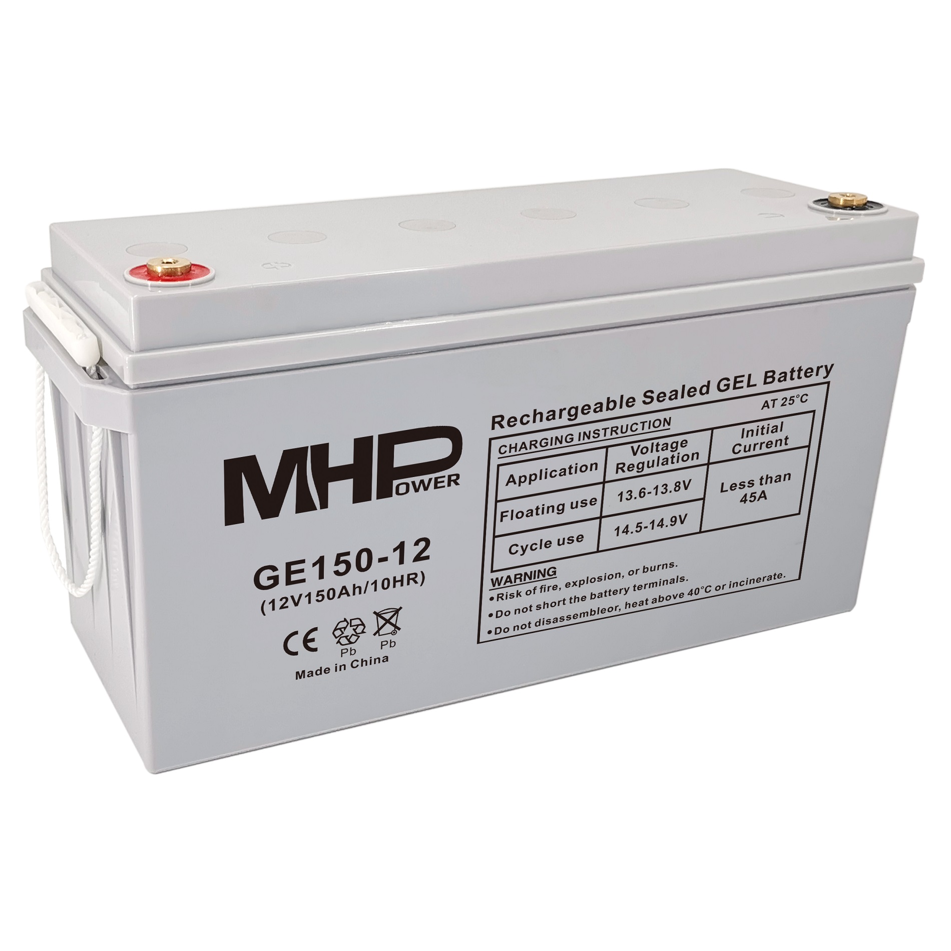 MHPOWER Baterie MHPower GE150-12 GEL, 12V/150Ah, T3-M8, Deep Cycle