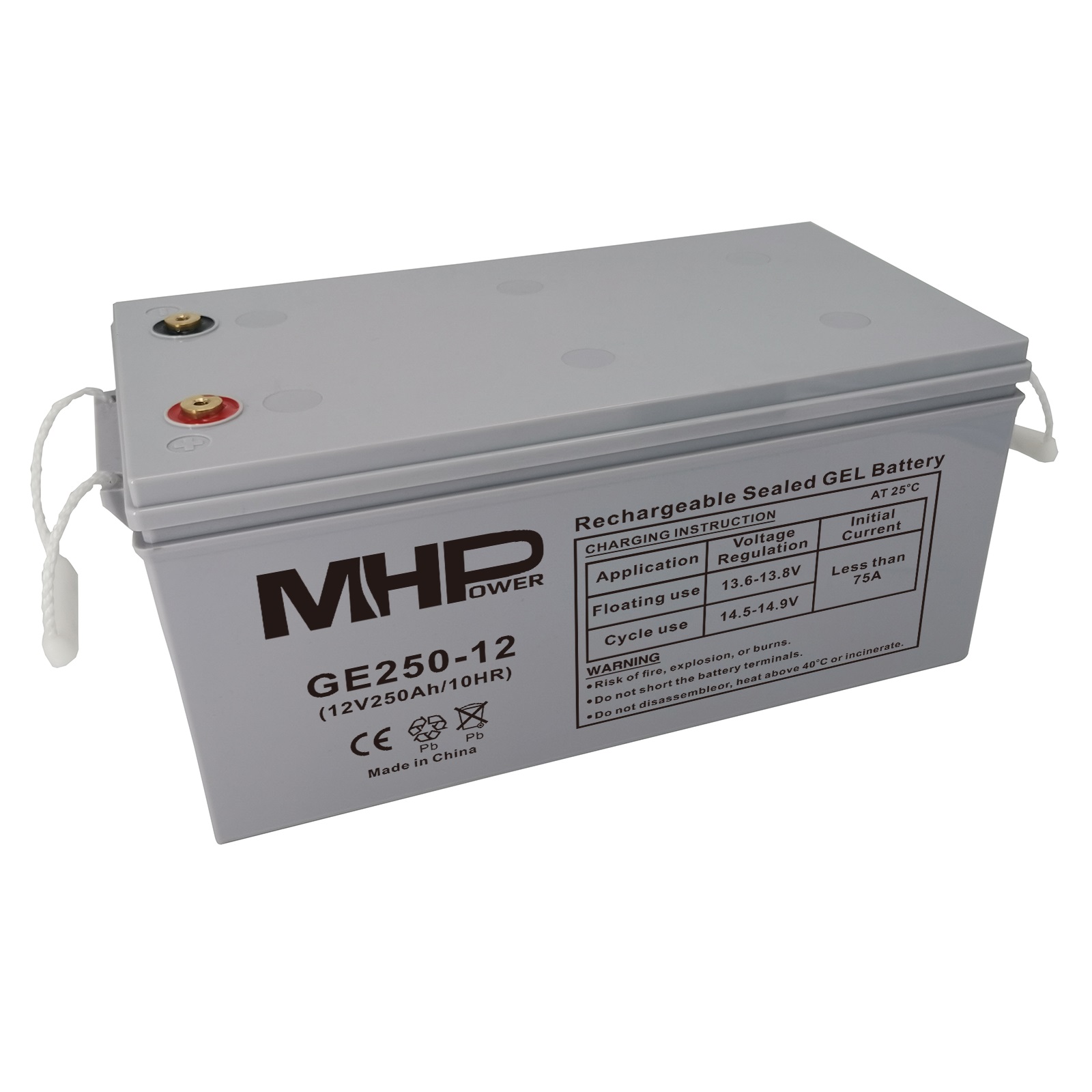 MHPOWER Baterie MHPower GE250-12 GEL, 12V/250Ah, T3-M8, Deep Cycle