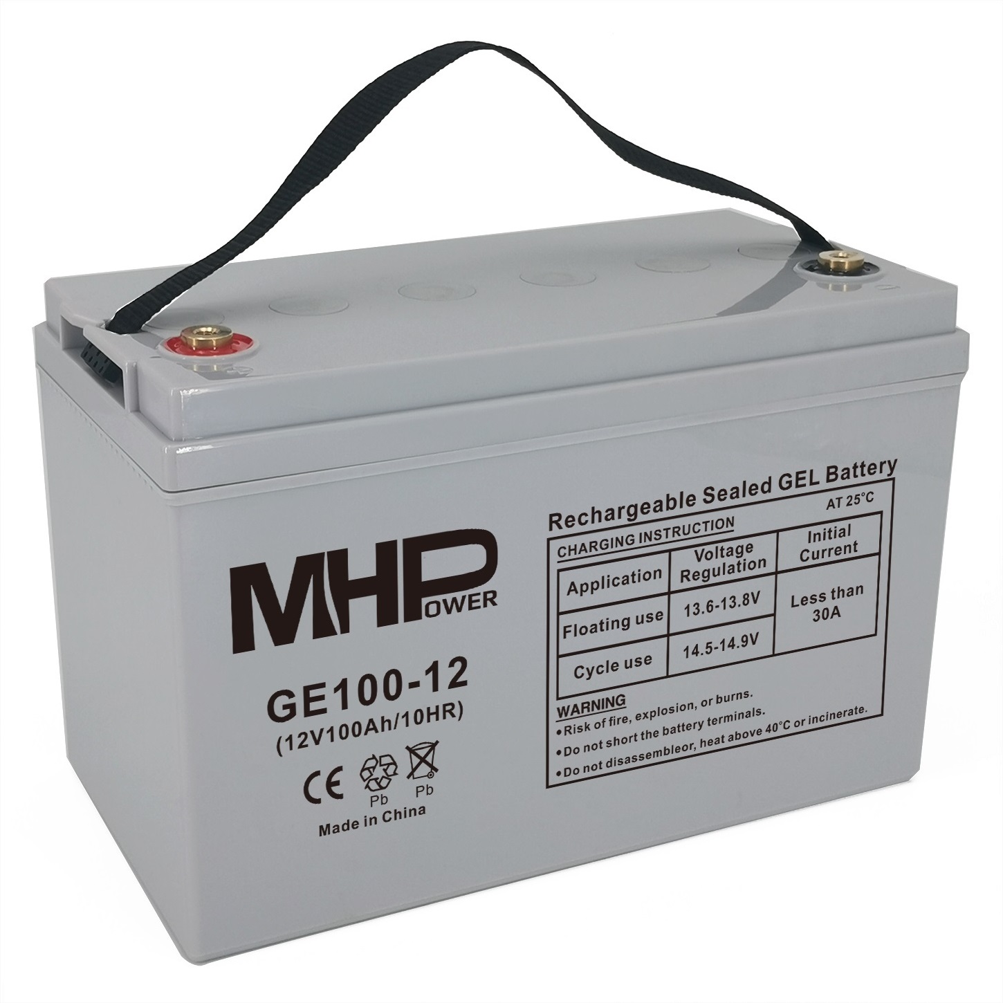 MHPOWER Baterie MHPower GE100-12 GEL, 12V/100Ah, T3-M8, Deep Cycle