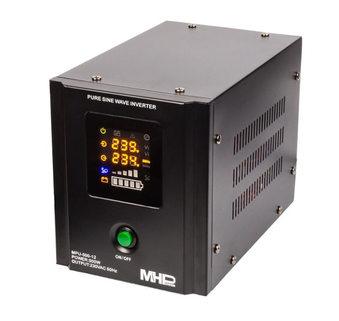 MHPOWER Napěťový měnič MHPower MPU-500-12 12V/230V, 500W, funkce UPS, čistý sinus