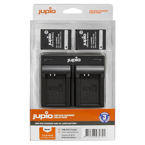 JUPIO Set Jupio 2x LP-E12 - 875 mAh + Dual Charger pro Canon