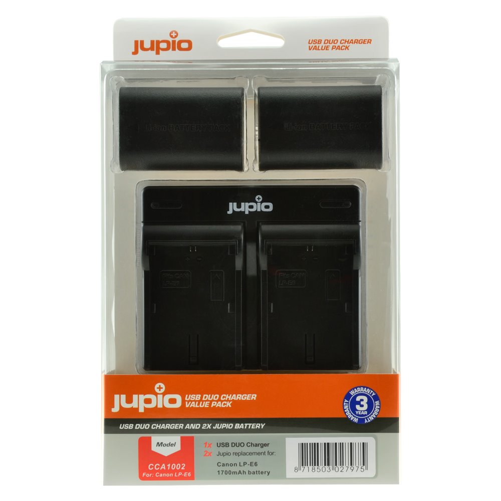 JUPIO Set Jupio 2x LP-E6 1700mAh + USB Duální nabíječka