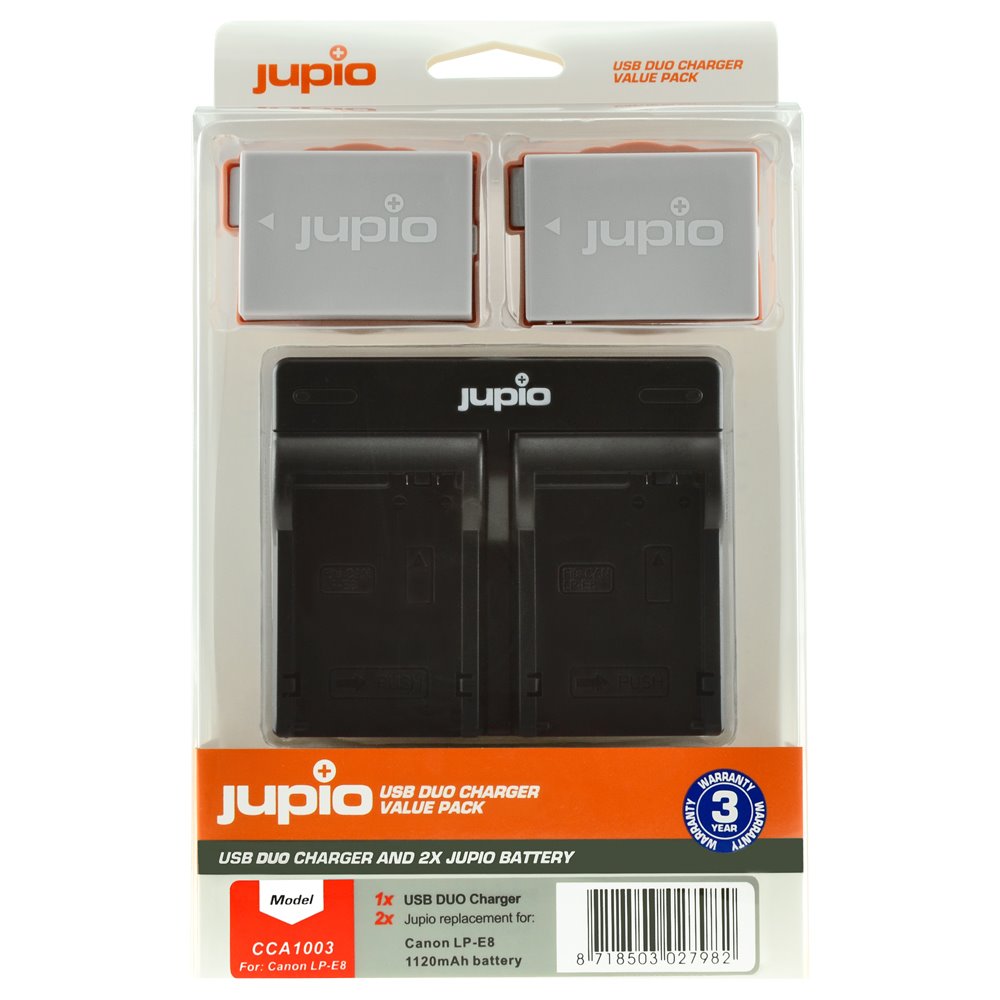 JUPIO Set Jupio 2x LP-E8 1120mAh + USB Duální nabíječka