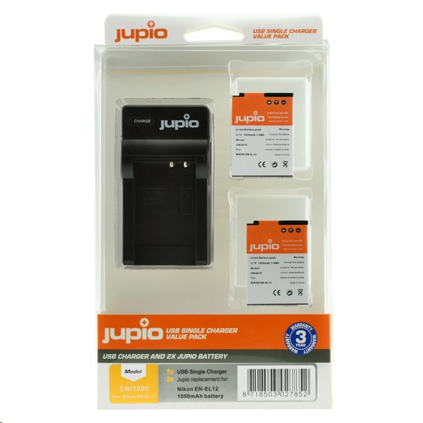 JUPIO Set Jupio 2ks baterií EN-EL12 - 1050 mAha nabíječky pro Nikon