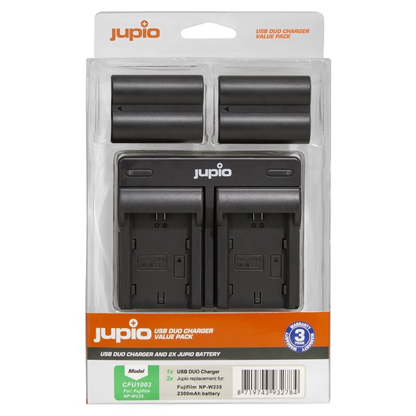 JUPIO Set Jupio 2x baterie Jupio NP-W235 - 2300 mAh s duální nabíječkou pro Fuji
