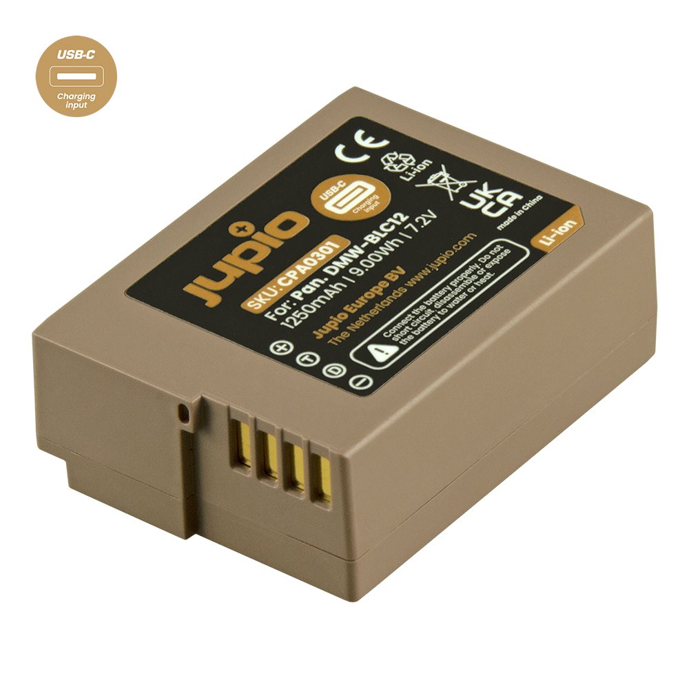 JUPIO Baterie Jupio DMW-BLC12 *ULTRA C* 1250mAh s USB-C vstupem pro nabíjení