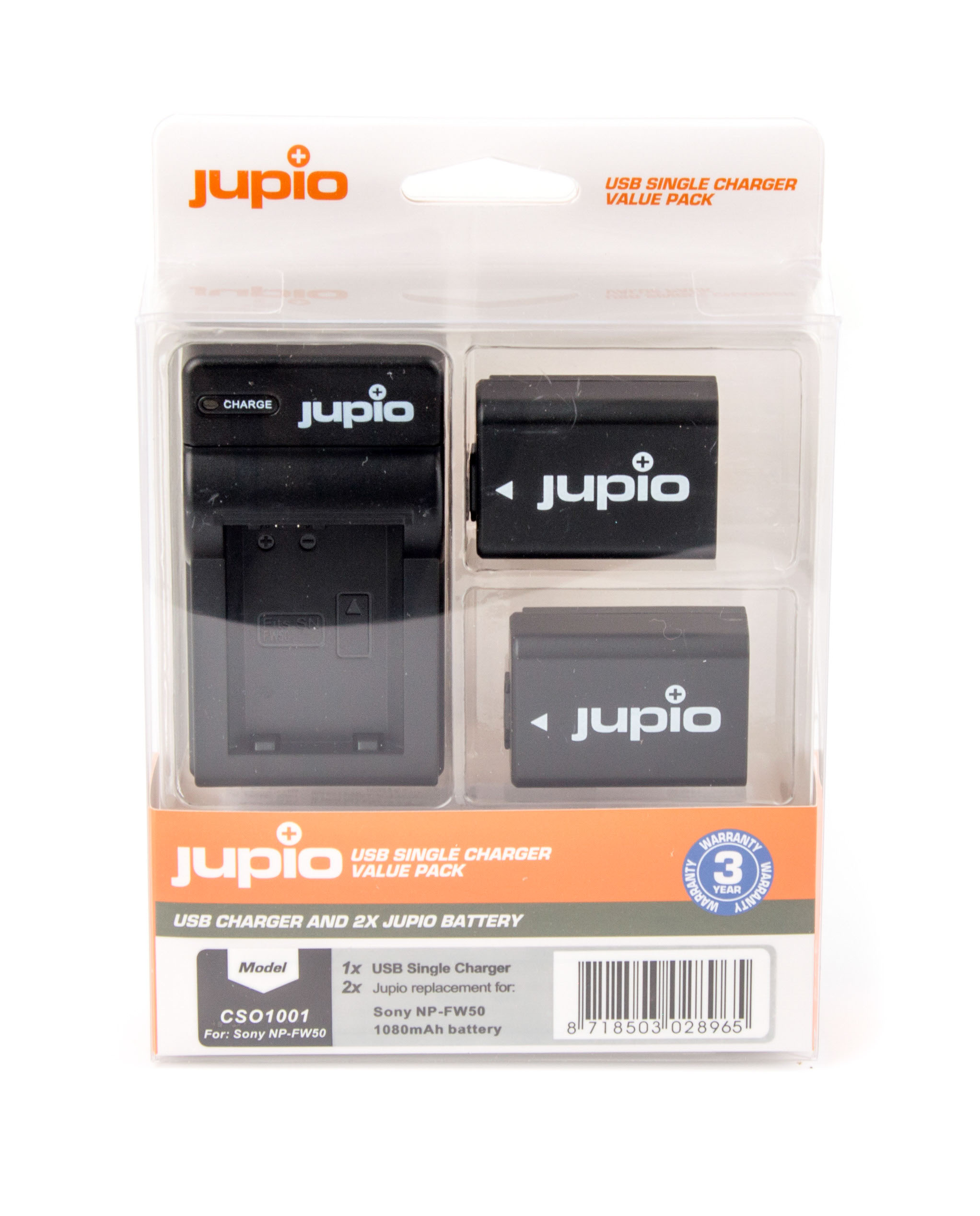 JUPIO Set Jupio 2x NP-FW50 - 1080 mAh + USB nabíječka