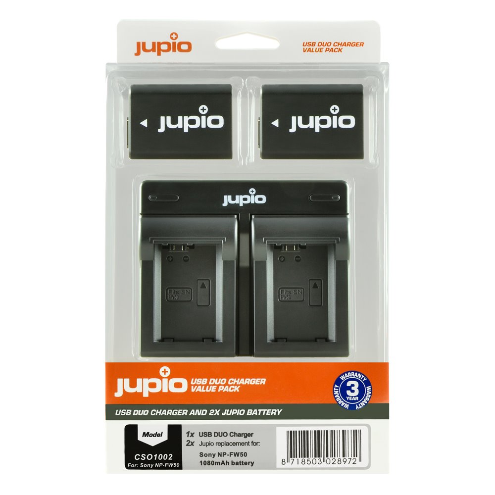 JUPIO Set Jupio 2x baterie NP-FW50 - 1030 mAh + duální nabíječka