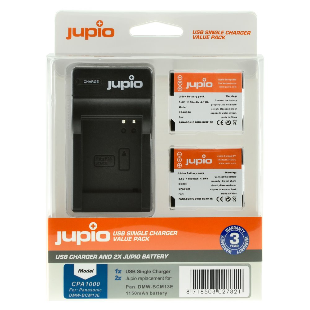 JUPIO Set Jupio 2x DMW-BCM13E 1150mAh + USB nabíječka
