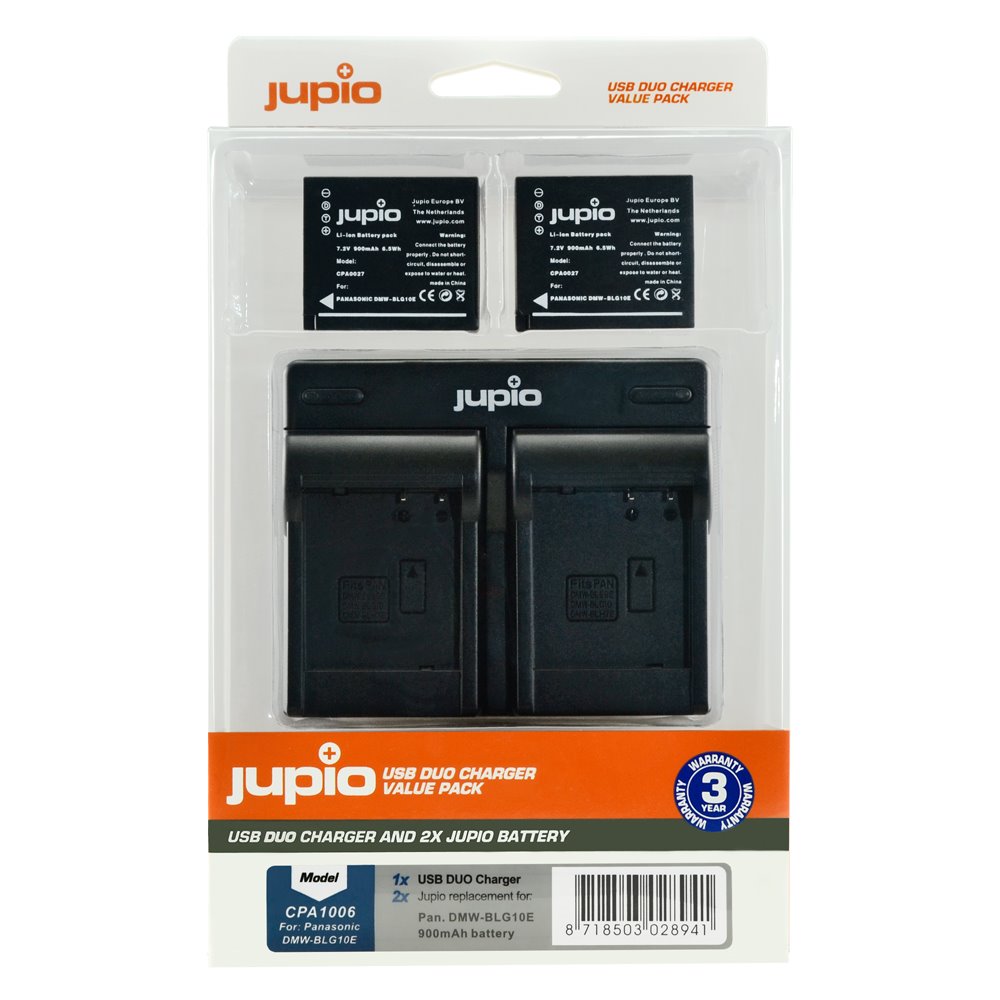 JUPIO Set Jupio 2x DMW-BLG10 - 900 mAh + USB duální nabíječka