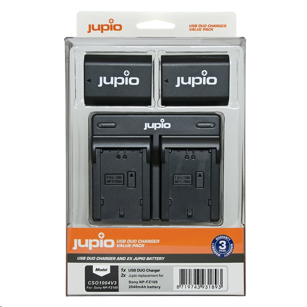 JUPIO Set Jupio 2x baterie NP-FZ100 - 2040 mAh + nabíječka duální pro Sony