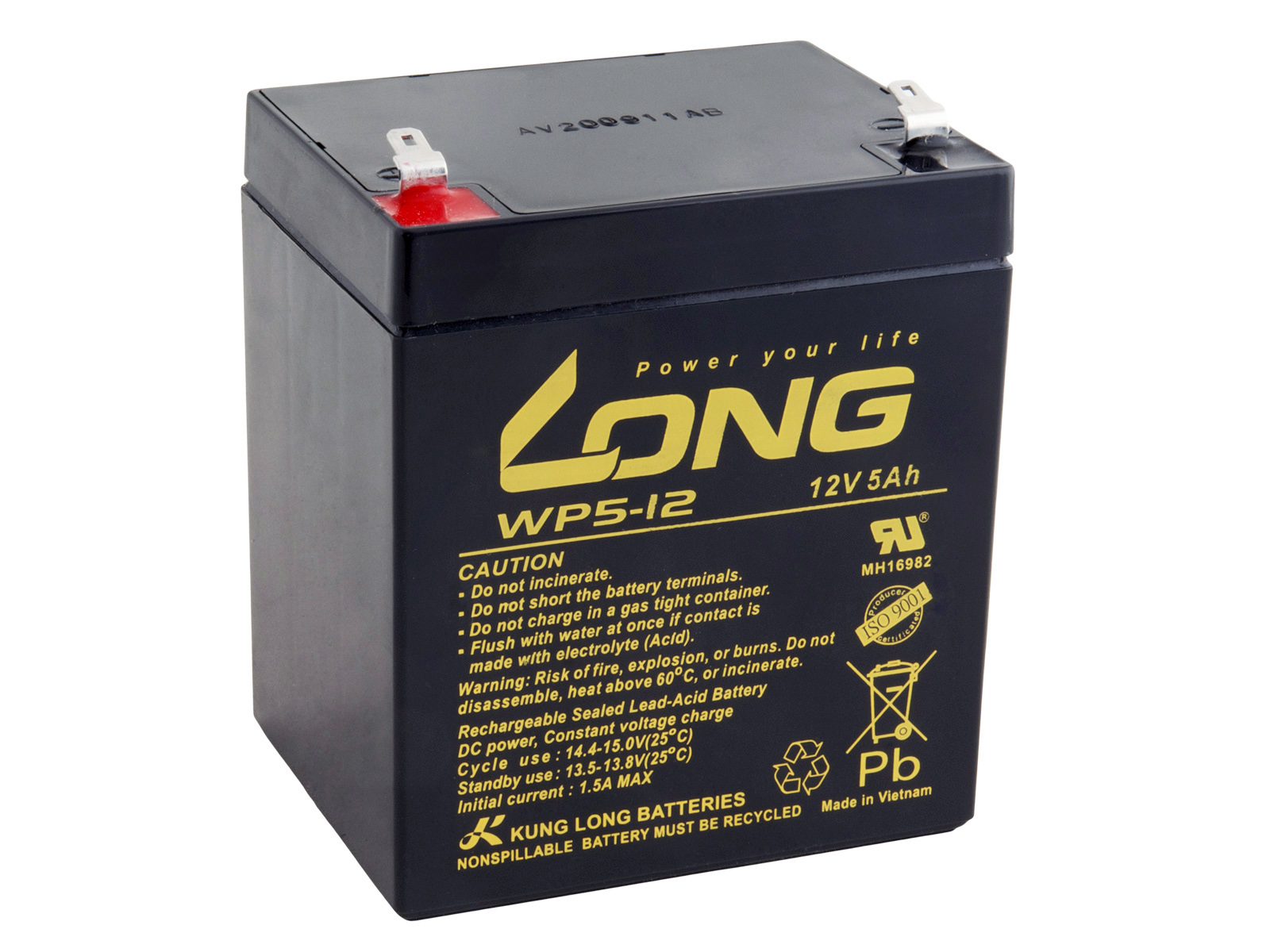 Baterie Avacom Long 12V 5Ah olověný akumulátor F1 (WP5-12 F1)