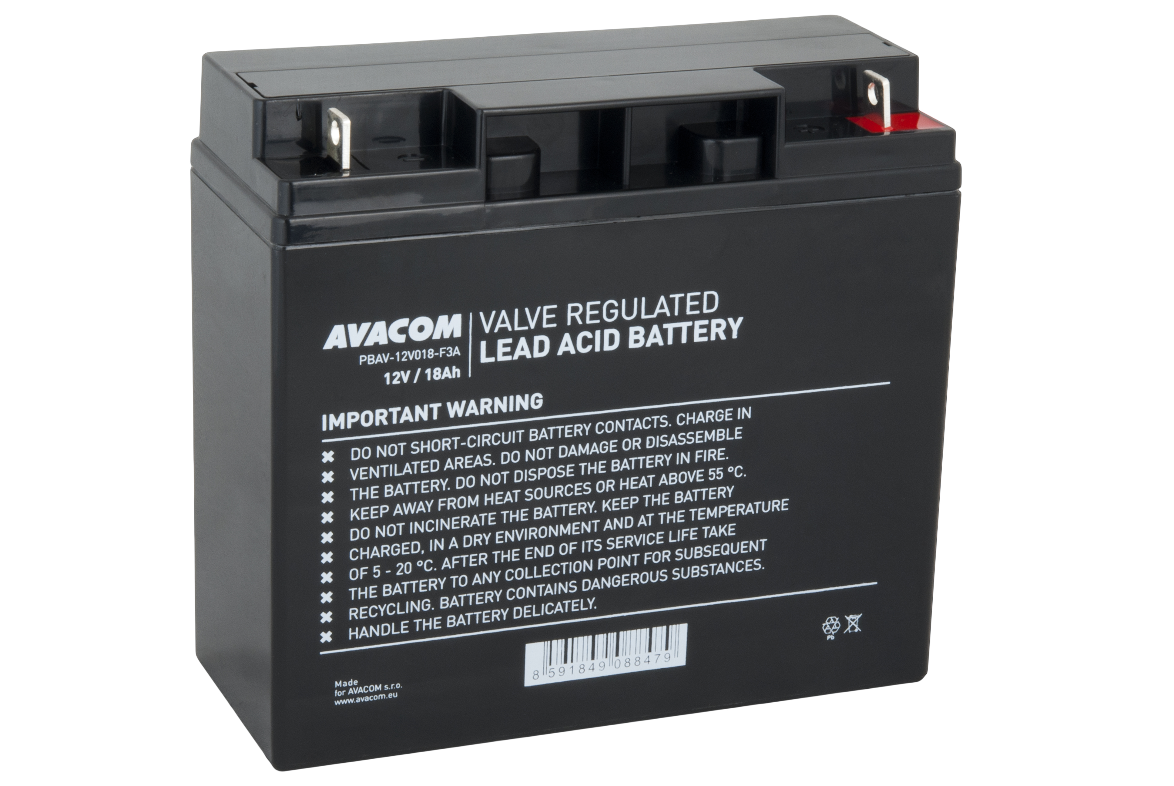 AVACOM Baterie Avacom 12V 18Ah olověný akumulátor F3