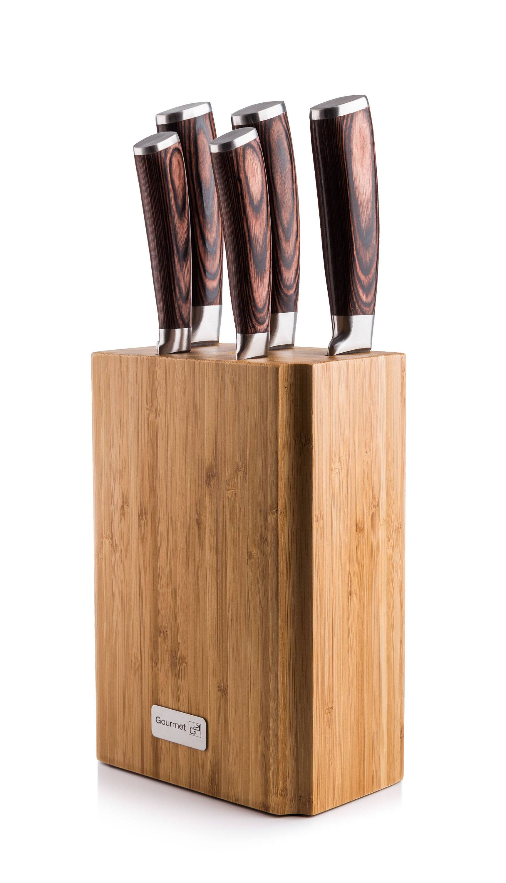 G21 Sada nožů Gourmet Nature v bambusovém bloku 5 ks