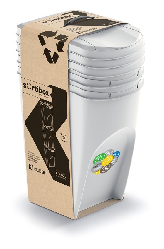 PROSPERPLAST Odpadkový koš Prosperplast SORTIBOX 3 x 35 l popelavý
