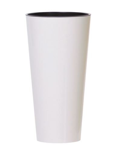 Květináč Prosperplast TUBUS SLIM bílý lesk 25 cm