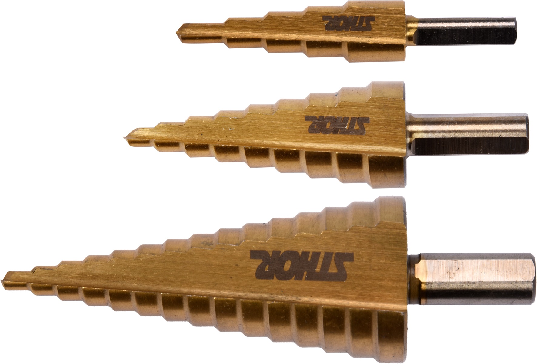 STHOR Sthor Sada stupňovitých vrtáků 3ks 4-32 mm